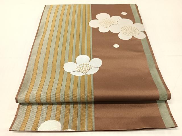 平和屋着物●世界的人形師　辻村寿三郎　ジュサブロー　つけ帯　梅間道　金糸　正絹　逸品　CABI4031vp