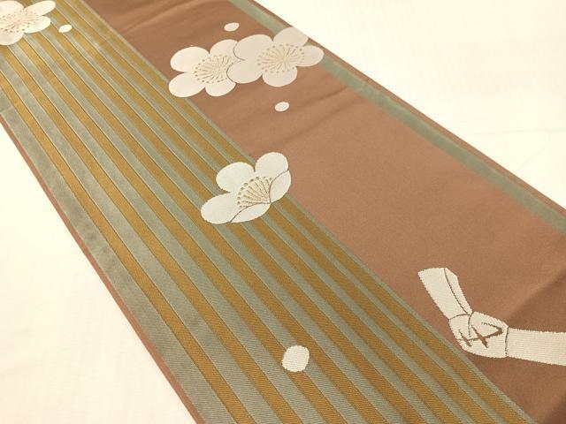 平和屋着物●世界的人形師　辻村寿三郎　ジュサブロー　つけ帯　梅間道　金糸　正絹　逸品　CABI4031vp