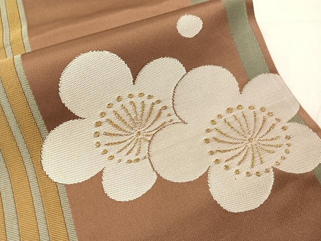 平和屋着物●世界的人形師　辻村寿三郎　ジュサブロー　つけ帯　梅間道　金糸　正絹　逸品　CABI4031vp