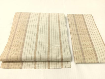 平和屋着物▽つけ帯　スリーシーズン　春夏秋　紬地　間道　正絹　逸品　CABI4032vp