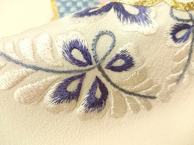 平和屋着物●総刺繍　つけ帯　駒刺繍　鏡裏花文　金糸　正絹　逸品　CABI4035vp