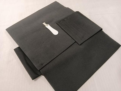 平和屋着物●塩瀬　つけ帯　枝花丸文　黒地　金彩　正絹　逸品　CABI4038vp