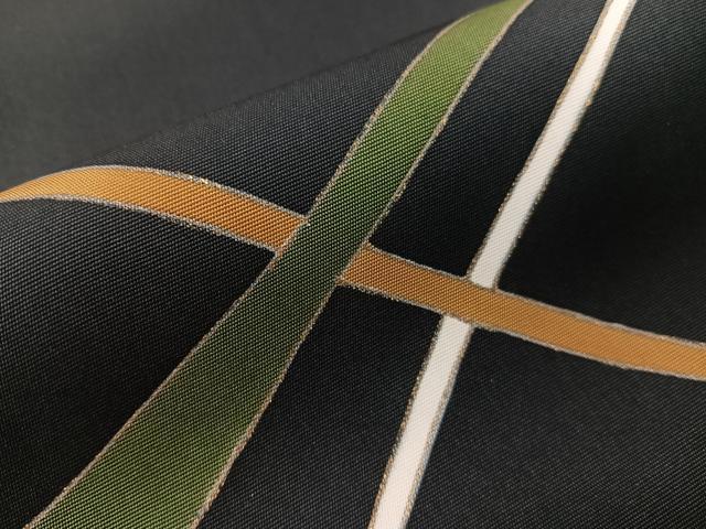 平和屋着物●塩瀬　九寸開き名古屋帯　刺繍　五泉　吉祥文　黒地　金彩　正絹　逸品　CABI4043vp