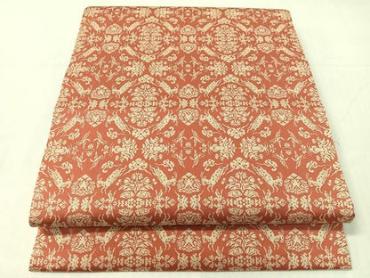 平和屋着物●龍村美術織物　九寸開き名古屋帯　山羊花卉文錦　正絹　逸品　CABI4046vp