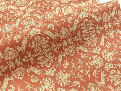 平和屋着物●龍村美術織物　九寸開き名古屋帯　山羊花卉文錦　正絹　逸品　CABI4046vp