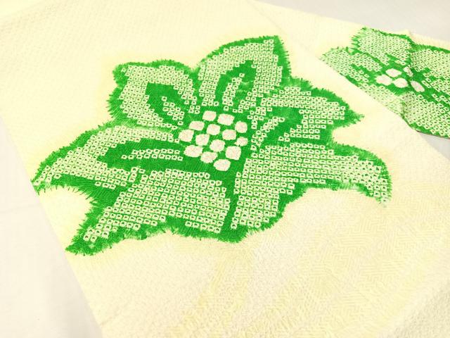 平和屋着物●名門　藤娘きぬたや・総絞り　九寸名古屋帯　草花文　正絹　逸品　CABI4049vp