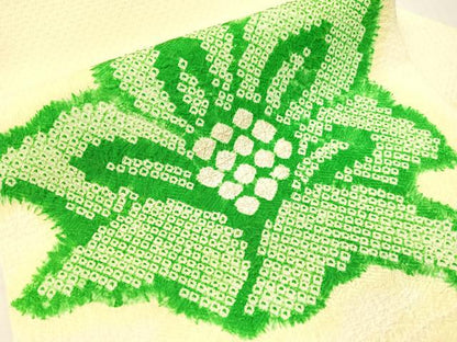 平和屋着物●名門　藤娘きぬたや・総絞り　九寸名古屋帯　草花文　正絹　逸品　CABI4049vp
