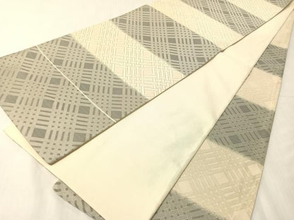 平和屋着物●織楽浅野　全通柄袋帯　網目文　金糸　正絹　逸品　CABI4050vp