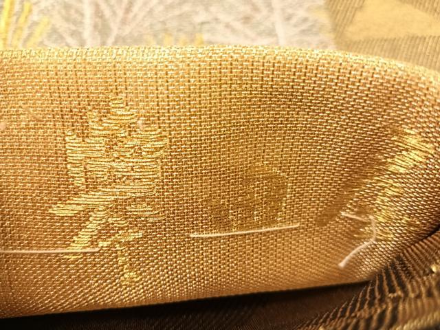 平和屋着物●創業280年　誉田屋源兵衛　両面　六通柄袋帯　唐織　樹林文　金銀糸　正絹　逸品　CABI4051vp