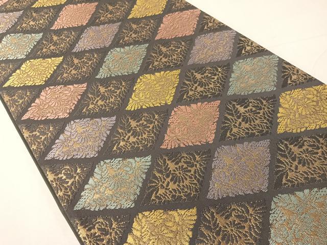 平和屋着物●六通柄袋帯　唐織　菊菱文　金糸　正絹　逸品　CABI4054vp