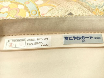 平和屋着物●六通柄袋帯　唐織　正倉院花文　金糸　正絹　逸品　CABI4058vp