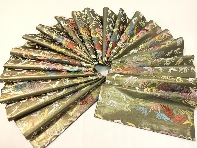 平和屋着物●世界的友禅作家　千地泰弘　総刺繍　全通柄袋帯　千地天女　金彩　引箔　色紙付き　正絹　逸品　未使用　CABI4064vp