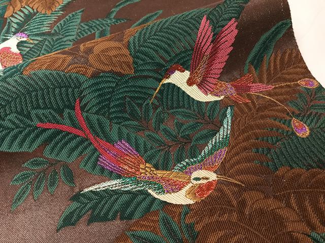 平和屋着物●TOKI志すい キモノモードオリジナルブランド　六通柄袋帯　枝葉鳥文　金銀糸　正絹　逸品　CABI4069vp