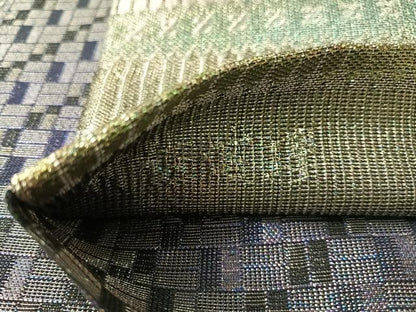 平和屋着物●一蔵コレクション　織の宝石・ダイヤモンドカット　新佐波理　両面　全通柄袋帯　吉祥甲冑定　金糸　正絹　逸品　CABI4070vp