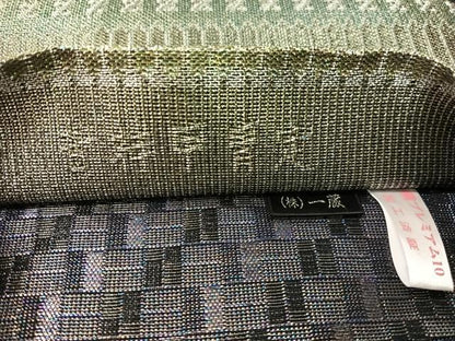 平和屋着物●一蔵コレクション　織の宝石・ダイヤモンドカット　新佐波理　両面　全通柄袋帯　吉祥甲冑定　金糸　正絹　逸品　CABI4070vp