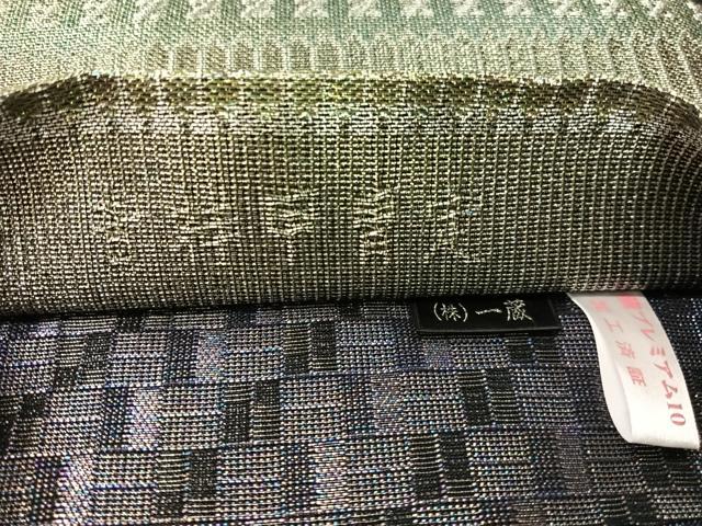平和屋着物●一蔵コレクション　織の宝石・ダイヤモンドカット　新佐波理　両面　全通柄袋帯　吉祥甲冑定　金糸　正絹　逸品　CABI4070vp