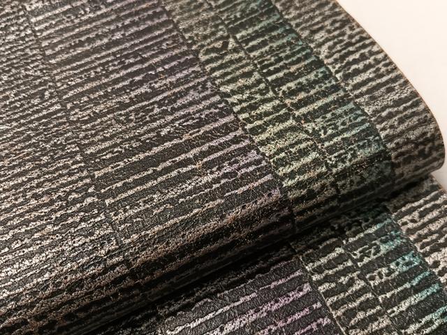 平和屋着物●六通柄袋帯　金唐革　霞間道　正絹　逸品　CABI4071vp