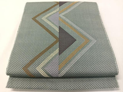 平和屋着物●八寸名古屋帯　幾何学文様　正絹　逸品　CABI4081vp