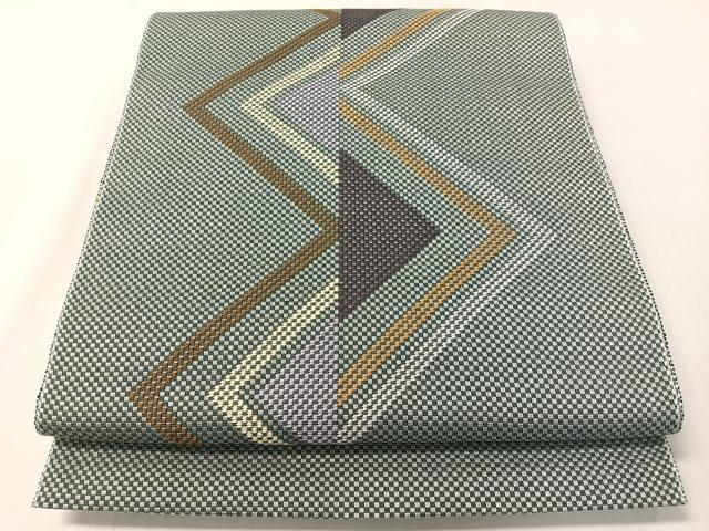 平和屋着物●八寸名古屋帯　幾何学文様　正絹　逸品　CABI4081vp