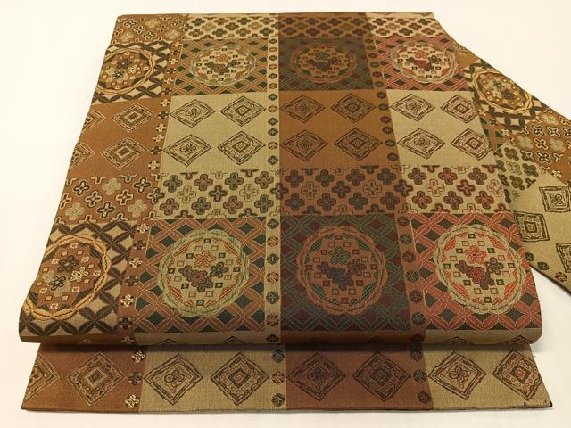 平和屋着物●全通柄　九寸名古屋帯　吉祥花間道　正絹　逸品　CABI4083vp