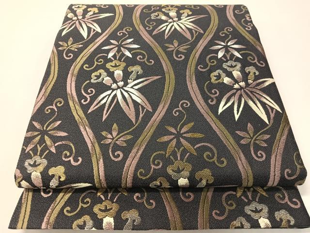 平和屋着物●六通柄袋帯　唐織　立涌笹文　金銀糸　ますいわ屋扱い　正絹　逸品　未使用　CABI4086vp