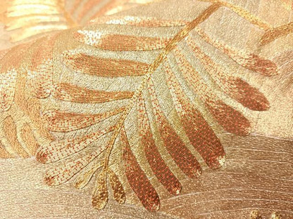 平和屋着物●総刺繍　駒刺繍　太鼓柄袋帯　浜松文　金銀糸　正絹　逸品　CABI4087vp