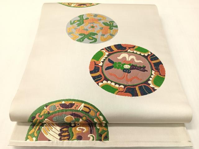 平和屋着物●六通柄　本袋帯　唐織　動物吉祥絵皿文　正絹　逸品　CABI4088vp