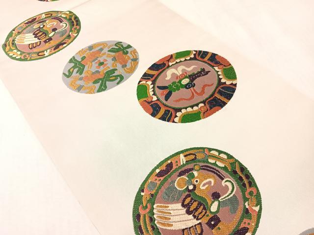 平和屋着物●六通柄　本袋帯　唐織　動物吉祥絵皿文　正絹　逸品　CABI4088vp