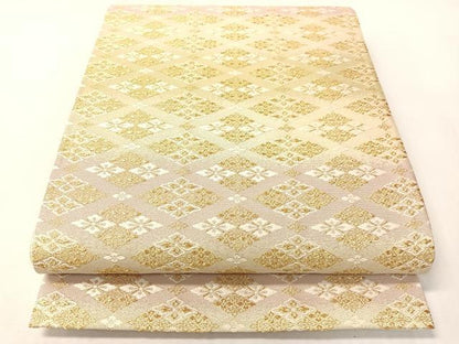平和屋着物●六通柄袋帯　花菱文　金糸　正絹　逸品　未使用　CABI4095vp