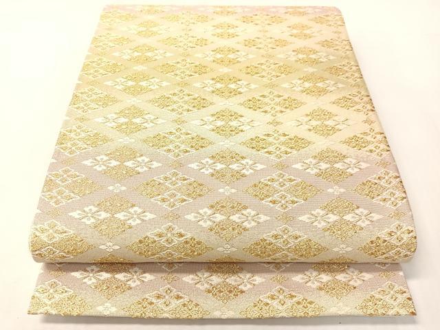 平和屋着物●六通柄袋帯　花菱文　金糸　正絹　逸品　未使用　CABI4095vp