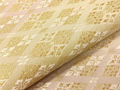 平和屋着物●六通柄袋帯　花菱文　金糸　正絹　逸品　未使用　CABI4095vp