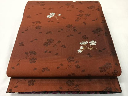 平和屋着物●両面　六通柄袋帯　モール　乱菊　黒地　金銀糸　正絹　逸品　CABI4100vp