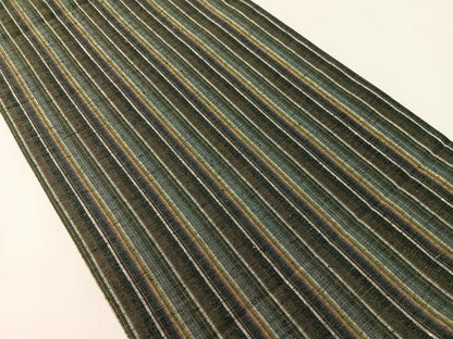 平和屋着物●両面　全通柄袋帯　紬地　間道　正絹　逸品　CABI4103vp