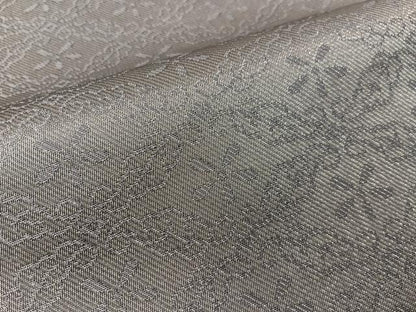平和屋着物●両面　全通柄袋帯　花唐草横段文　銀糸　正絹　逸品　CABI4105vp