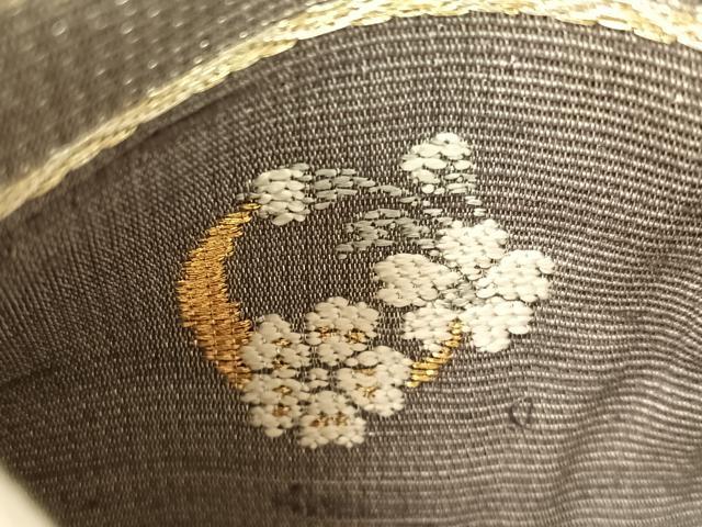 平和屋着物●両面　六通柄袋帯　嵐山さくら桟敷　枝垂れ桜　月の満ち欠け　金銀糸　正絹　逸品　CABI4109vp