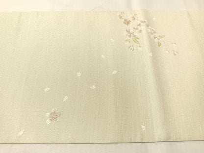 平和屋着物●両面　六通柄袋帯　嵐山さくら桟敷　枝垂れ桜　月の満ち欠け　金銀糸　正絹　逸品　CABI4109vp