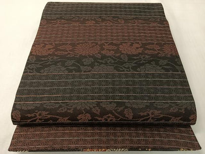 平和屋着物●西陣の老舗アート裕(津村織物)二代目・津村千太郎　両面　六通柄袋帯　唐織　明治文様　正絹　逸品　未使用　CABI4112vp