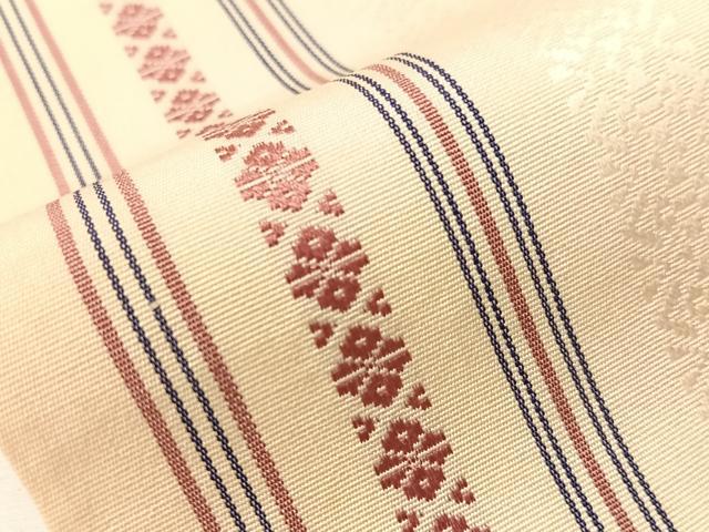 平和屋着物●本場筑前博多織　半幅帯　棚橋博多織謹製　献上　正絹　逸品　CABI4113vp
