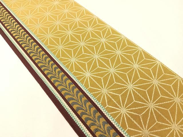 平和屋着物●本場筑前博多織　半幅帯　麻の葉間道　正絹　逸品　CABI4114vp