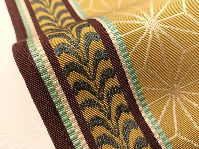 平和屋着物●本場筑前博多織　半幅帯　麻の葉間道　正絹　逸品　CABI4114vp