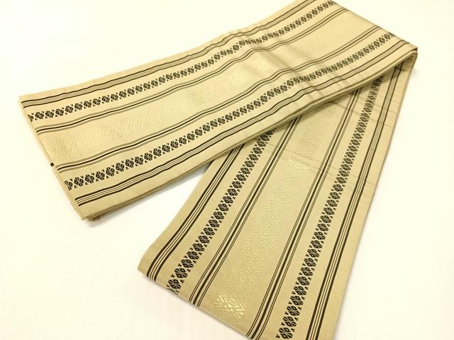 平和屋着物●本場筑前博多織　半幅帯　献上　正絹　逸品　CABI4117vp
