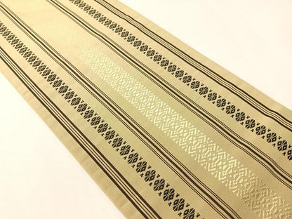 平和屋着物●本場筑前博多織　半幅帯　献上　正絹　逸品　CABI4117vp