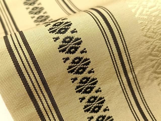平和屋着物●本場筑前博多織　半幅帯　献上　正絹　逸品　CABI4117vp