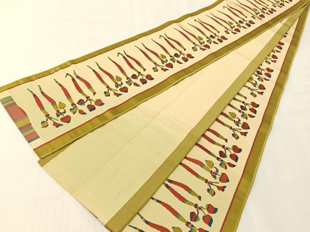 平和屋着物●本場筑前博多織　半幅帯　成り物　正絹　逸品　CABI4119vp