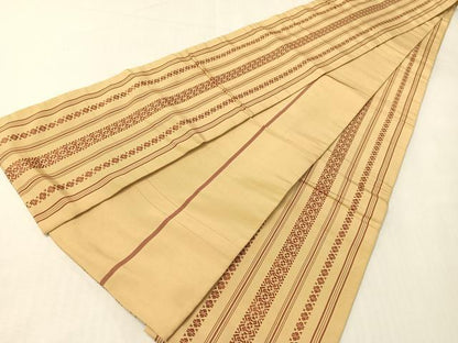 平和屋着物●本場筑前博多織　半幅帯　献上　正絹　逸品　CABI4120vp