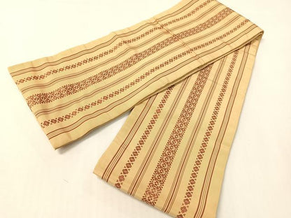 平和屋着物●本場筑前博多織　半幅帯　献上　正絹　逸品　CABI4120vp