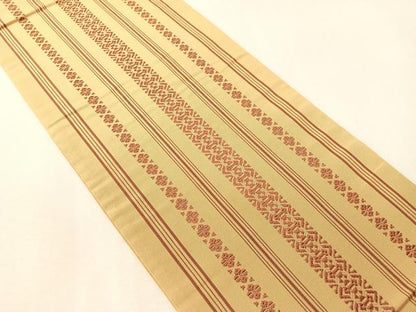 平和屋着物●本場筑前博多織　半幅帯　献上　正絹　逸品　CABI4120vp