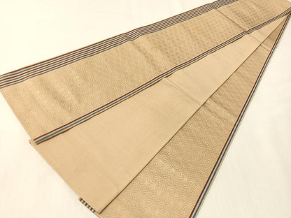 平和屋着物●本場筑前博多織　半幅帯　麻の葉間道　正絹　逸品　CABI4124vp