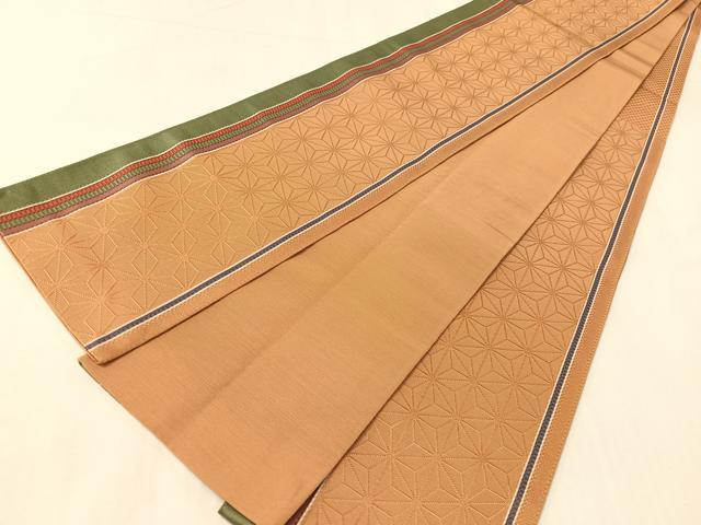 平和屋着物●本場筑前博多織　半幅帯　麻の葉間道　正絹　逸品　CABI4127vp