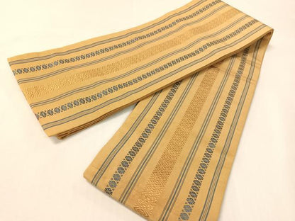 平和屋着物●本場筑前博多織　半幅帯　献上　証紙付き　正絹　逸品　CABI4129vp